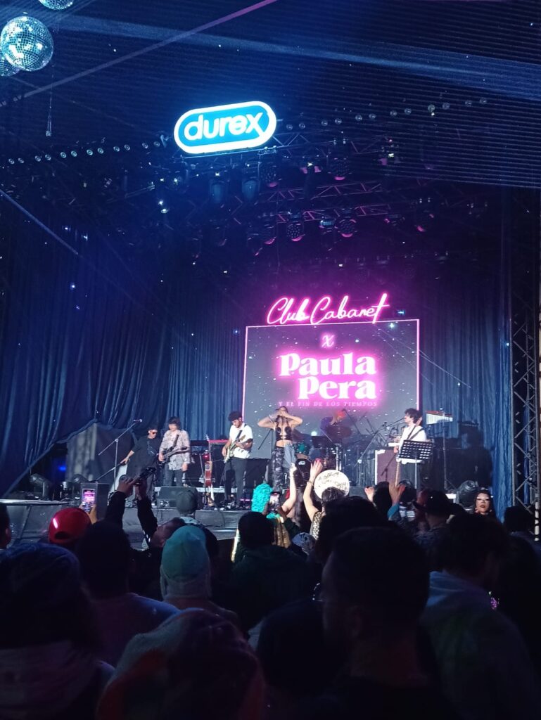 Paula Pera performing in the Durex tent at Festival Estéreo Picnic 2024